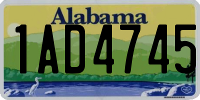 AL license plate 1AD4745