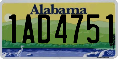 AL license plate 1AD4751