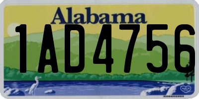 AL license plate 1AD4756