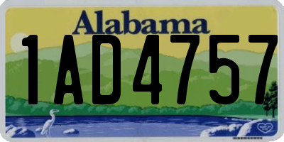 AL license plate 1AD4757