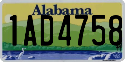 AL license plate 1AD4758