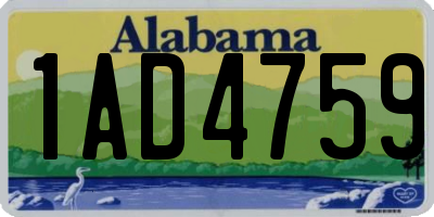 AL license plate 1AD4759