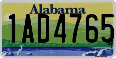 AL license plate 1AD4765