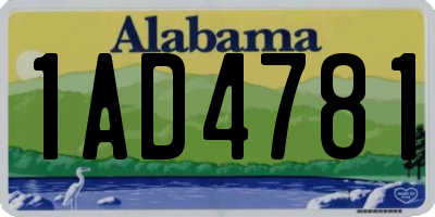 AL license plate 1AD4781