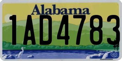 AL license plate 1AD4783