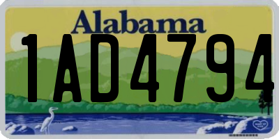 AL license plate 1AD4794