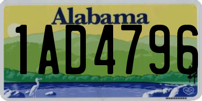 AL license plate 1AD4796