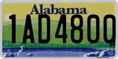 AL license plate 1AD4800