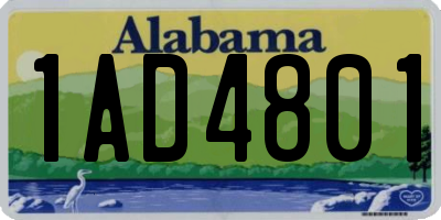 AL license plate 1AD4801