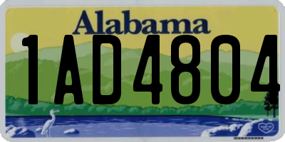 AL license plate 1AD4804