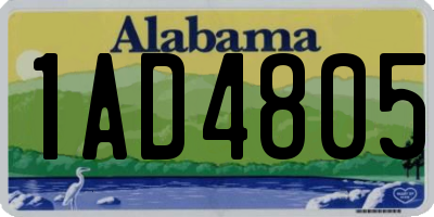 AL license plate 1AD4805