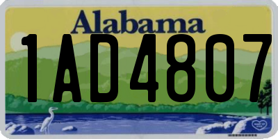 AL license plate 1AD4807