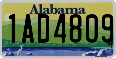 AL license plate 1AD4809