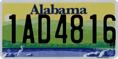 AL license plate 1AD4816