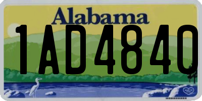AL license plate 1AD4840
