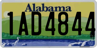 AL license plate 1AD4844