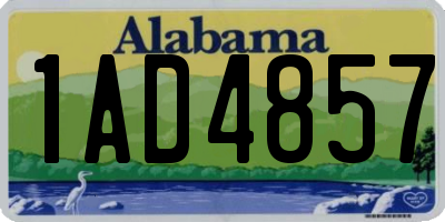 AL license plate 1AD4857