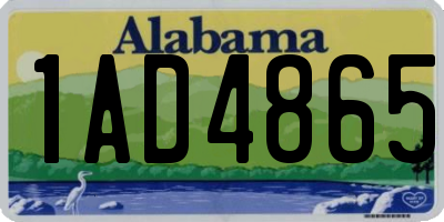 AL license plate 1AD4865
