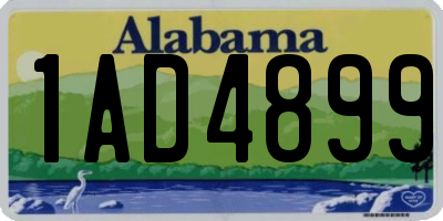AL license plate 1AD4899