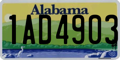 AL license plate 1AD4903