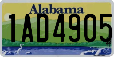 AL license plate 1AD4905