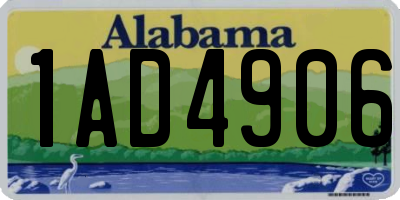AL license plate 1AD4906