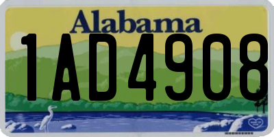 AL license plate 1AD4908