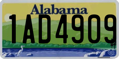 AL license plate 1AD4909