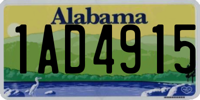 AL license plate 1AD4915
