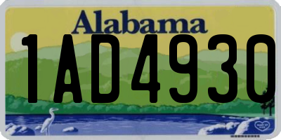 AL license plate 1AD4930