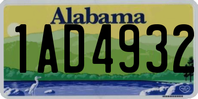 AL license plate 1AD4932