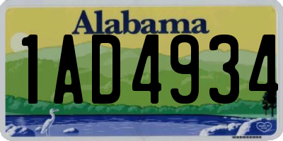 AL license plate 1AD4934