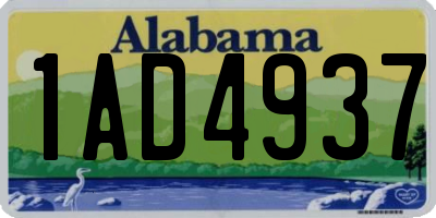 AL license plate 1AD4937