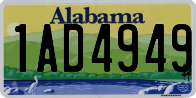 AL license plate 1AD4949