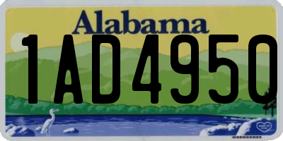 AL license plate 1AD4950
