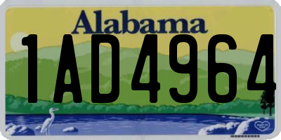 AL license plate 1AD4964