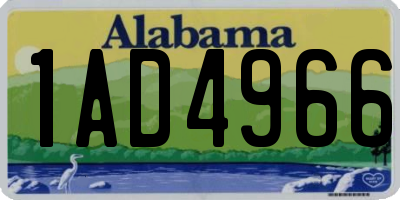 AL license plate 1AD4966