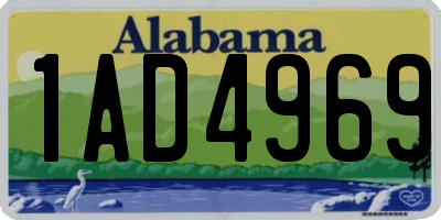 AL license plate 1AD4969