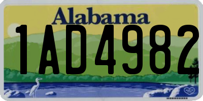 AL license plate 1AD4982
