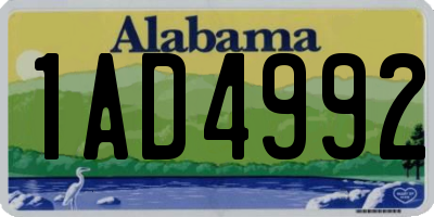 AL license plate 1AD4992