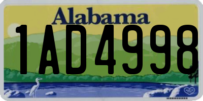 AL license plate 1AD4998