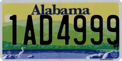 AL license plate 1AD4999