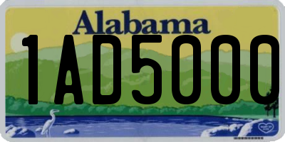 AL license plate 1AD5000