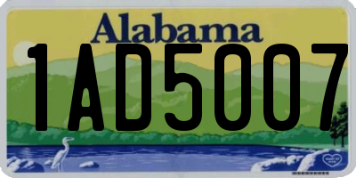 AL license plate 1AD5007