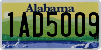 AL license plate 1AD5009
