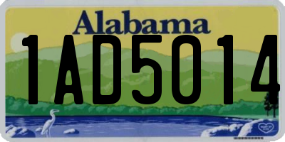 AL license plate 1AD5014