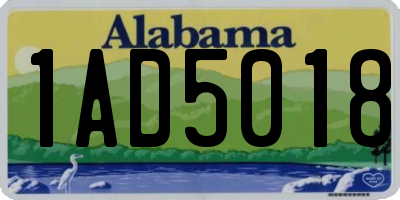 AL license plate 1AD5018
