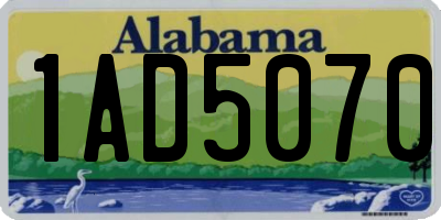 AL license plate 1AD5070