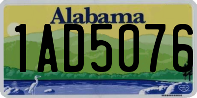 AL license plate 1AD5076
