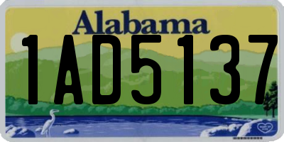AL license plate 1AD5137